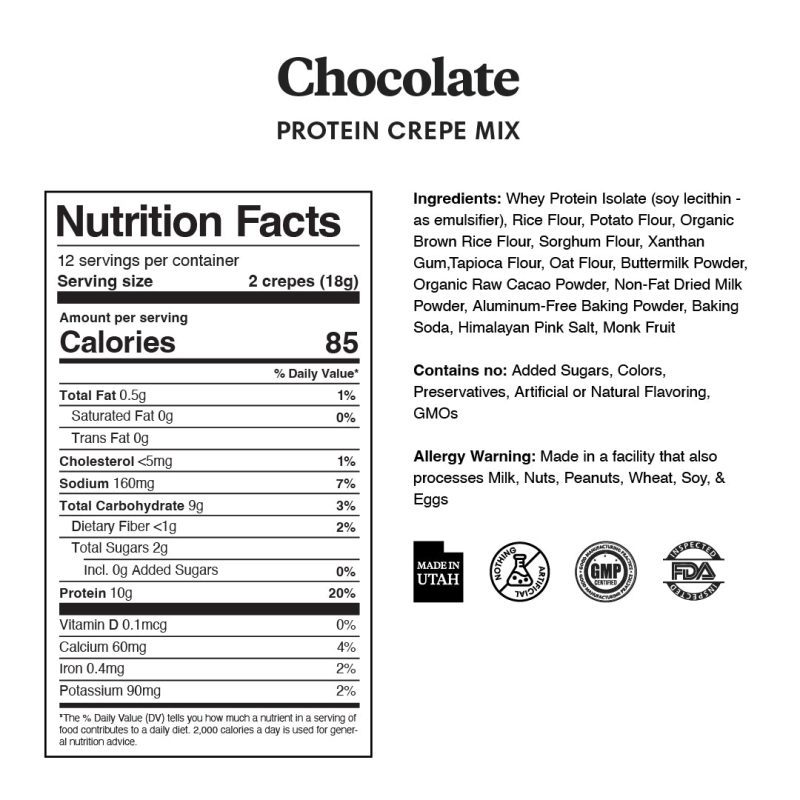 chocolate protein crepe mix 123107